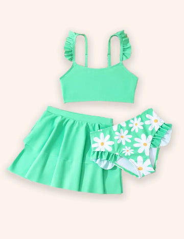 Cute Daisy Print Swimsuit